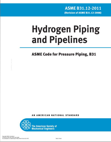 ASME B31.12-2011 氢气管道和管件